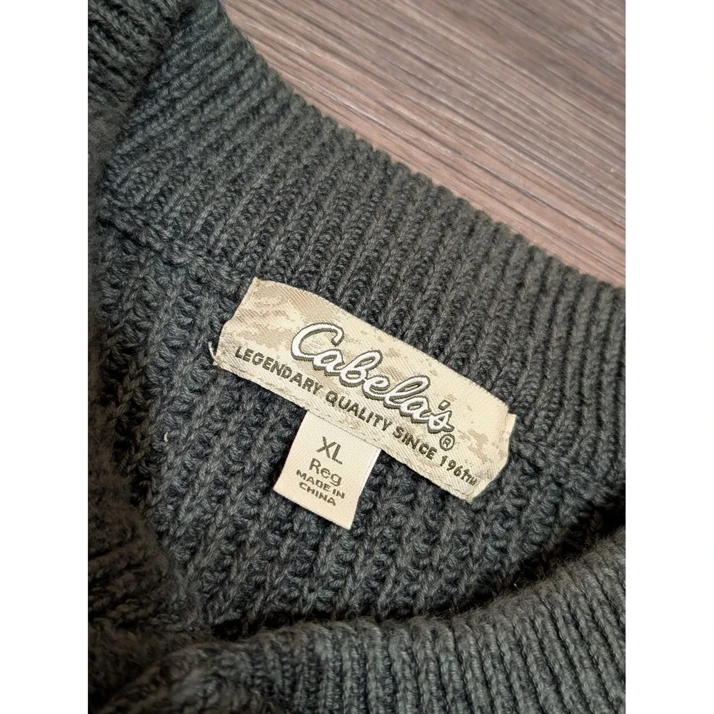 Cabelas Sweater Mens XLHenley Fisherman Chunky Knit Outdoor Utility‎ Gorpcore